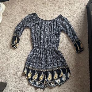 off the shoulder long sleeve romper